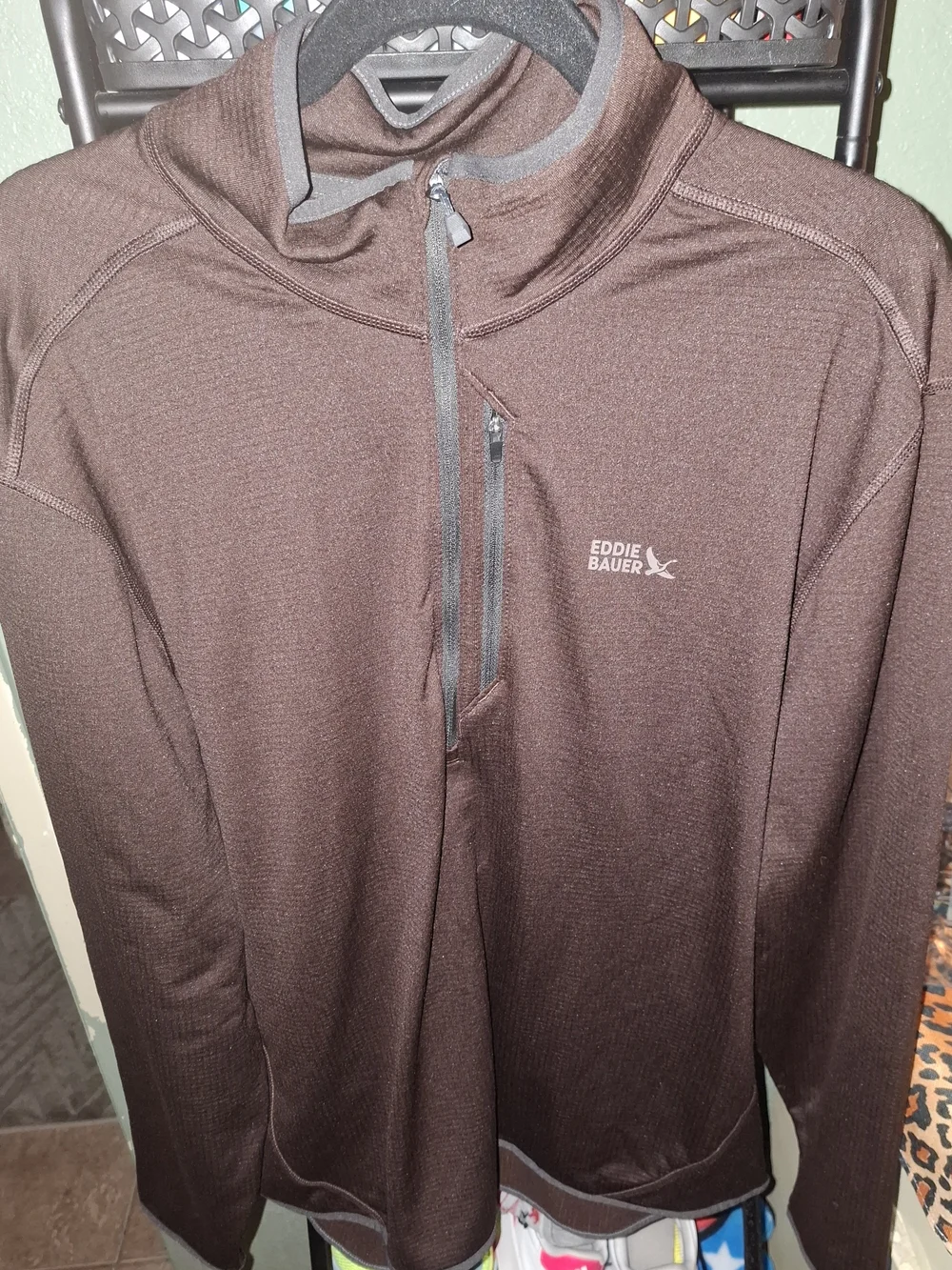 Eddie Bauer Brown Lightweight Half-Zip Shirt Jacket